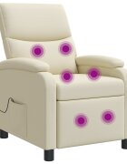 vidaXL Стол с масаж Кремаво Изкуствена