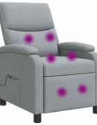 vidaXL Стол с масаж Светлосиво Текстил