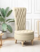 vidaXL Стол с тапицерия Крем 565 x 70 x 110 см текстил
