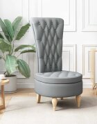 vidaXL Стол с тапицерия Светлосиво 565 x 70 x 110 см текстил
