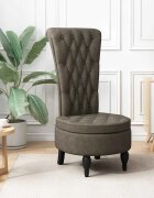 vidaXL Стол с тапицерия Тъмен сив 565 x 70 x 110 см Изкуствена набук