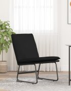 vidaXL Стол шезлонг черен 52x75x76 см текстил