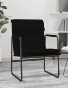 vidaXL Стол шезлонг черен 55x64x80 см изкуствена кожа