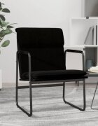 vidaXL Стол шезлонг черен 55x64x80 см текстил