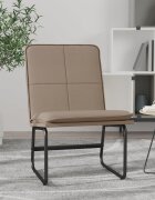 vidaXL Стол шезлонг капучино 54x75x76 см изкуствена кожа