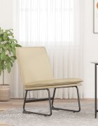 vidaXL Стол шезлонг кремав 52x75x76 см текстил