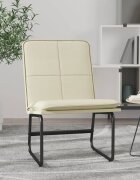 vidaXL Стол шезлонг кремав 54x75x76 см изкуствена кожа