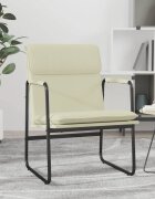 vidaXL Стол шезлонг кремав 55x64x80 см изкуствена кожа