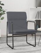 vidaXL Стол шезлонг сив 55x64x80 см изкуствена кожа