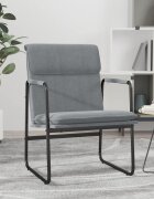 vidaXL Стол шезлонг светлосив 55x64x80 см текстил