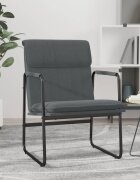 vidaXL Стол шезлонг тъмносив 55x64x80 см текстил