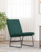 vidaXL Стол шезлонг тъмнозелен 52x75x76 см текстил