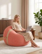 vidaXL Стол тип боб Червено оранжево 95 x 93 x 71 cm кордурой