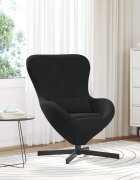 vidaXL Стол яйце Черно 63 x 73 x 90 см Кадифе