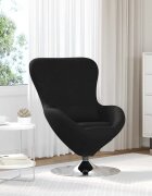 vidaXL Стол яйце Черно 63 x 73 x 90 см текстил