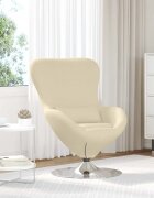 vidaXL Стол яйце Крем 63 x 73 x 90 см текстил