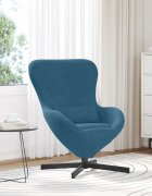 vidaXL Стол яйце Синьо 63 x 73 x 90 см Кадифе