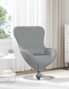 vidaXL Стол яйце Светлосиво 63 x 73 x 90 см текстил