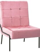 vidaXL Стол за релаксация 65x79x87 см розов кадифе