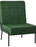 vidaXL Стол за релаксация 65x79x87 см тъмнозелен кадифе