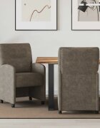 vidaXL Столове с Колела 2 бр. Изкуствен велур Тъмносив 57 x 67 x 95 см