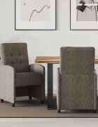 vidaXL Столове с Колела 2 бр. Изкуствен велур Тъмносив 58 x 67 x 97 см