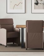 vidaXL Столове с Колела 2 бр. Изкуствена Кафяво 58 x 65 x 98 см