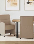 vidaXL Столове с Колела 2 бр. Изкуствена Капучино 58 x 65 x 98 см