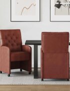 vidaXL Столове с Колела 2 бр. Изкуствена Лъскав кафяв 58 x 67 x 97 см