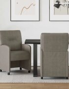 vidaXL Столове с Колела 2 бр. Изкуствена Сив 57 x 67 x 95 см
