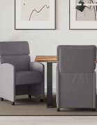 vidaXL Столове с Колела 2 бр. Изкуствена Сив 58 x 65 x 98 см