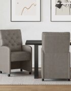 vidaXL Столове с Колела 2 бр. Изкуствена Сив 58 x 67 x 97 см