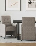 vidaXL Столове с Колела 2 бр. Изкуствена Сив 58 x 67 x 97 см