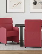 vidaXL Столове с Колела 2 бр. Изкуствена виненочервен 58 x 65 x 98 см