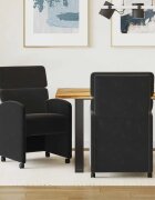 vidaXL Столове с Колела 2 бр. Кадифе Черно 58 x 65 x 98 см