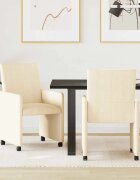 vidaXL Столове с Колела 2 бр. Кадифе Крем 57 х 66 х 94 см