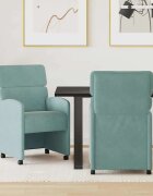 vidaXL Столове с Колела 2 бр. Кадифе морско зелено 58 x 65 x 98 см