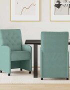 vidaXL Столове с Колела 2 бр. Кадифе морско зелено 58 x 67 x 97 см