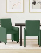 vidaXL Столове с Колела 2 бр. Кадифе Сивозелен 57 х 66 х 94 см