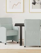 vidaXL Столове с Колела 2 бр. Кадифе Светлосиво 58 x 65 x 98 см