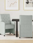 vidaXL Столове с Колела 2 бр. Кадифе Светлосиво 58 x 67 x 97 см