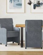 vidaXL Столове с Колела 2 бр. Кадифе Тъмносив 58 x 65 x 98 см