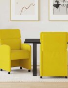 vidaXL Столове с Колела 2 бр. Кадифе Жълто 58 x 65 x 98 см