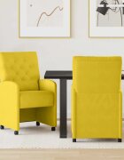 vidaXL Столове с Колела 2 бр. Кадифе Жълто 58 x 67 x 97 см