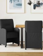 vidaXL Столове с Колела 2 бр. текстил Черно 57 x 67 x 95 см