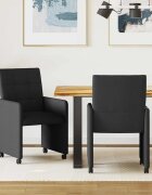 vidaXL Столове с Колела 2 бр. текстил Черно 58 х 65 х 94 см