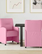 vidaXL Столове с Колела 2 бр. текстил Розово 57 x 67 x 95 см