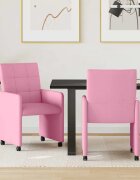 vidaXL Столове с Колела 2 бр. текстил Розово 58 х 65 х 94 см