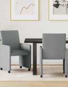 vidaXL Столове с Колела 2 бр. текстил Светлосиво 57 х 66 х 94 см