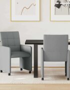 vidaXL Столове с Колела 2 бр. текстил Светлосиво 58 х 65 х 94 см